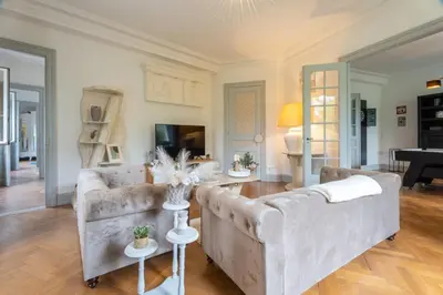 Coin salon dans l'établissement Beautiful Haussmannian apartment in Mulhouse city center