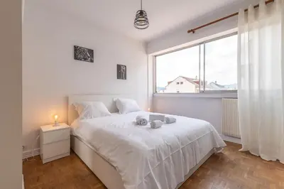 Un ou plusieurs lits dans un hébergement de l'établissement Very nice apartment, center near Colmar train station