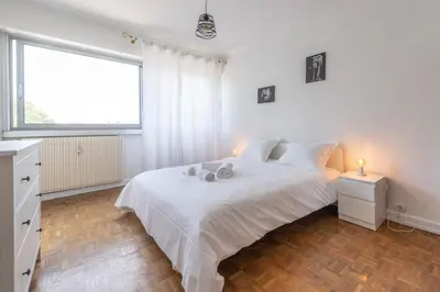Un ou plusieurs lits dans un hébergement de l'établissement Very nice apartment, center near Colmar train station