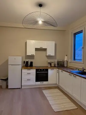 Cuisine ou kitchenette dans l'établissement Les colombages de l'Ours