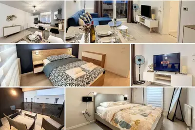 Un ou plusieurs lits dans un hébergement de l'établissement Dream Home Appartement Saint-Louis Proche Bale