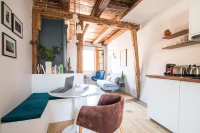 Coin salon dans l'établissement Very nice apartment - Colmar city center