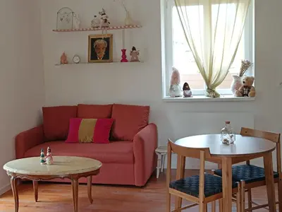 Coin salon dans l'établissement Chez Marguerite & Alphonse 2 pièces proche Colmar