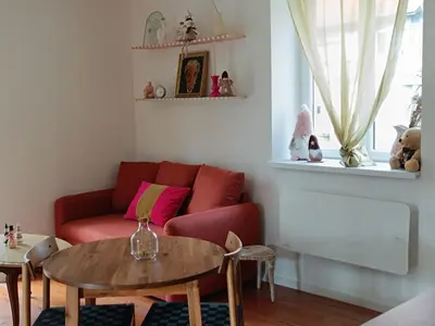 Coin salon dans l'établissement Chez Marguerite & Alphonse 2 pièces proche Colmar