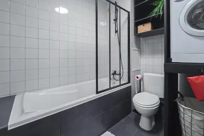 Salle de bains dans l'établissement Beautiful apartment 4 people Near Basel WiFi