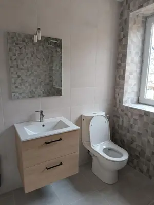 Salle de bains dans l'établissement Le 70s 2 pièces proche Colmar