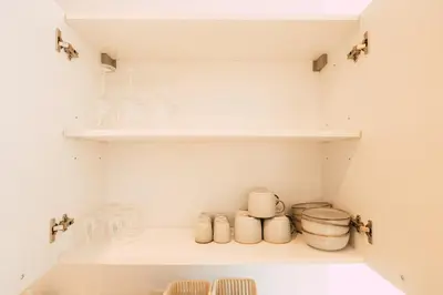 Cuisine ou kitchenette dans l'établissement Appartement lumineux et calme sur la Route des vins