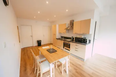 Cuisine ou kitchenette dans l'établissement Appartement lumineux et calme sur la Route des vins