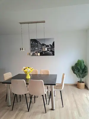 Coin salon dans l'établissement Chez Fernand à Colmar Maison neuve tout confort avec jardin et parking inclus