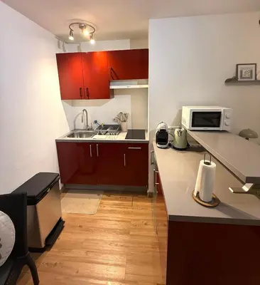 Cuisine ou kitchenette dans l'établissement Bretzel Studio