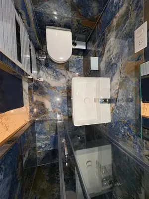 Salle de bains dans l'établissement Studio neuf élégant Proche gare Mulhouse