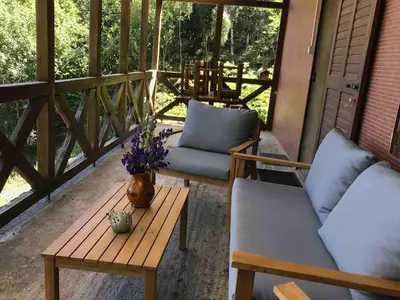 Balcon ou terrasse dans l'établissement Chalet de montagne au Hilsen - 2 à 6 personnes