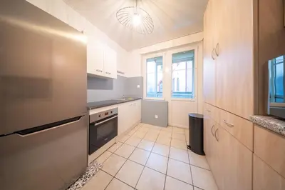 Cuisine ou kitchenette dans l'établissement Frontiere Suites 1 Saint-Louis Proche Bale