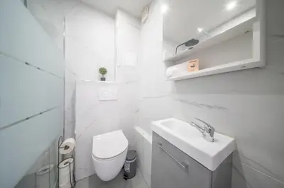 Salle de bains dans l'établissement appartement à proximité de bâle avec accès tram et wifi