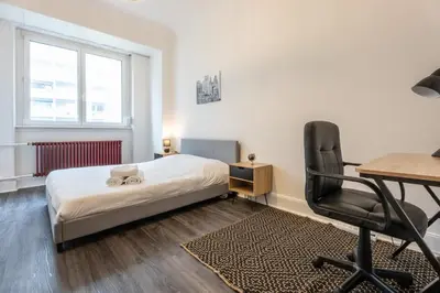 Un ou plusieurs lits dans un hébergement de l'établissement Very nice apartment Mulhouse Centre near Tram