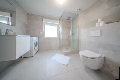 Salle de bains dans l'établissement Beautiful apartment Near Basel 4 people Huningue