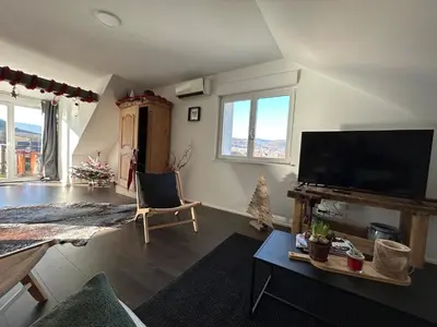 Télévision ou salle de divertissement dans l'établissement Chez Cécile, appartement 6 personnes Alsace Vignoble