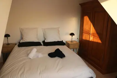 Un ou plusieurs lits dans un hébergement de l'établissement Chez Cécile, appartement 6 personnes Alsace Vignoble