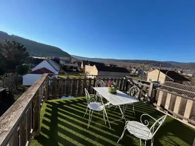 Vue générale sur la montagne ou vue sur la montagne depuis l'appartement