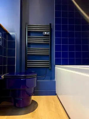 Salle de bains dans l'établissement Les Couleurs du Lac