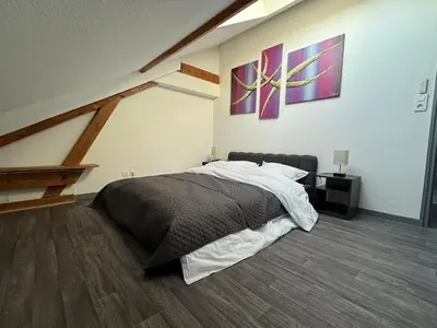 Un ou plusieurs lits dans un hébergement de l'établissement Quiet and bright apartment