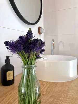 Salle de bains dans l'établissement Gite à la ferme aux Alpagas