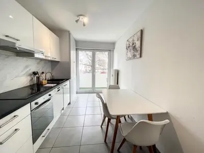 Cuisine ou kitchenette dans l'établissement Le Bâle 11 Appartement 4 Pers Saint-Louis Parking