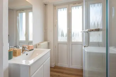 Salle de bains dans l'établissement Le Riedisheim Bel Appartement Gare Mulhouse