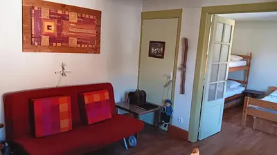 Coin salon dans l'établissement Appartement confortable à La Bresse avec terrasse