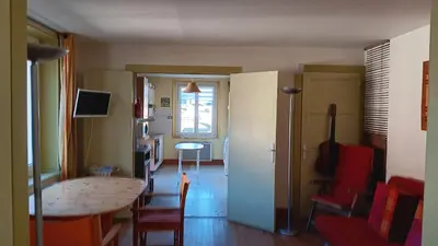 Télévision ou salle de divertissement dans l'établissement Appartement confortable à La Bresse avec terrasse