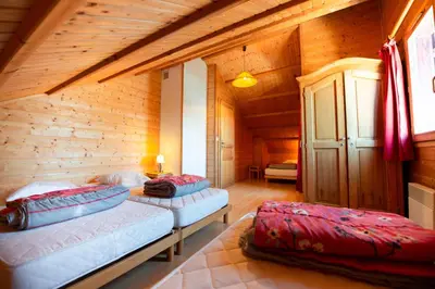 Un ou plusieurs lits dans un hébergement de l'établissement Chalet Maëlle - Évasion Nature à Gérardmer
