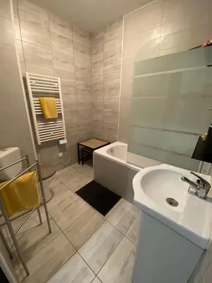 Salle de bains dans l'établissement Appartement moderne et cosy - Le Refuge du Bonhomme