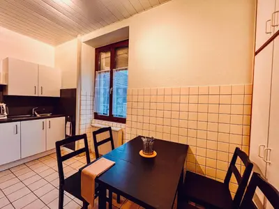 Cuisine ou kitchenette dans l'établissement La Vallée d Anna
