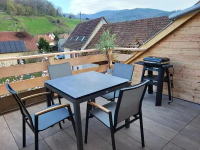 Vue générale sur la montagne ou vue sur la montagne depuis l'appartement