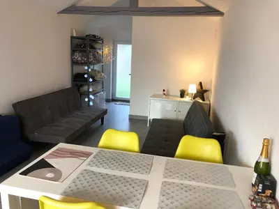 Coin salon dans l'établissement Loft proche Colmar