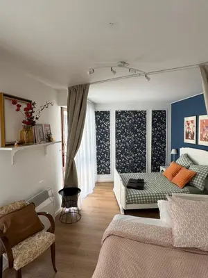 Coin salon dans l'établissement Charming apartment in the heart of Colmar