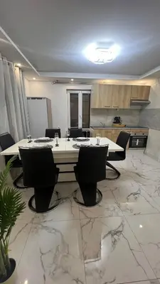 Coin salon dans l'établissement Apartment Ebersheim France
