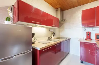 Cuisine ou kitchenette dans l'établissement Les Champis - Studio pour 3p