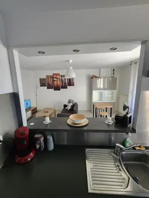 Cuisine ou kitchenette dans l'établissement Appartement rez-de-jardin avec terrasse privative