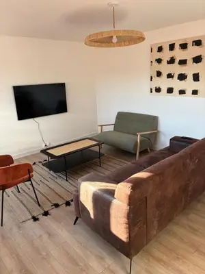 Télévision ou salle de divertissement dans l'établissement Appartement Porte Jeune - 3 Chambres Balcon Fibre Netflix