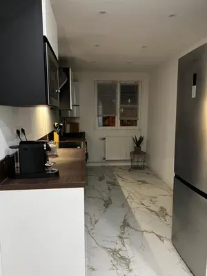 Cuisine ou kitchenette dans l'établissement Appartement spacieux centre Colmar