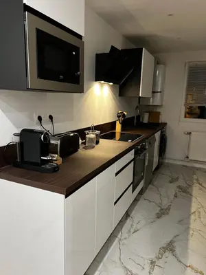 Cuisine ou kitchenette dans l'établissement Appartement spacieux centre Colmar