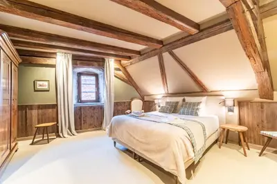 Un ou plusieurs lits dans un hébergement de l'établissement Appartement Obertor - A quelques minutes de Colmar