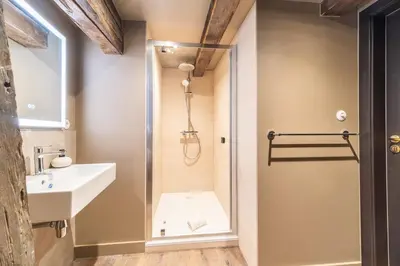 Salle de bains dans l'établissement Appartement Château Pape - Proche de Colmar
