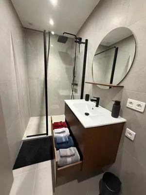 Salle de bains dans l'établissement Appart Cosy 2Ch & Parking - Près de Colmar