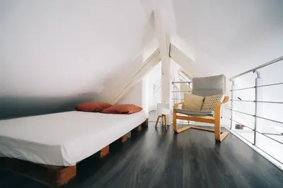 Un ou plusieurs lits dans un hébergement de l'établissement Appartement hyper Centre Colmar , climatisé