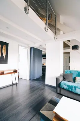 Coin salon dans l'établissement Appartement hyper Centre Colmar , climatisé