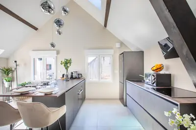 Cuisine ou kitchenette dans l'établissement Gîte de Charme avec Spa - Design Moderne