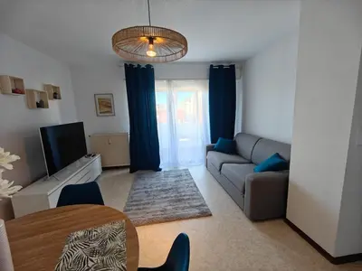 Plan de l'établissement F2 cozy centre ville proche bale et tram