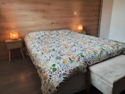 Un ou plusieurs lits dans un hébergement de l'établissement La clef des bois - cosy et calme au coeur de la nature